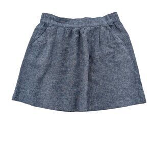 LOFT Chambray Linen Blend Skirt Coastal Minimalist Preppy Casual Resort Size M